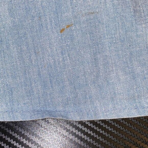 Vintage Liz Claiborne Light Wash Denim Ruffle Trim Long Sleeve A Line Dress 14 - Picture 7 of 7